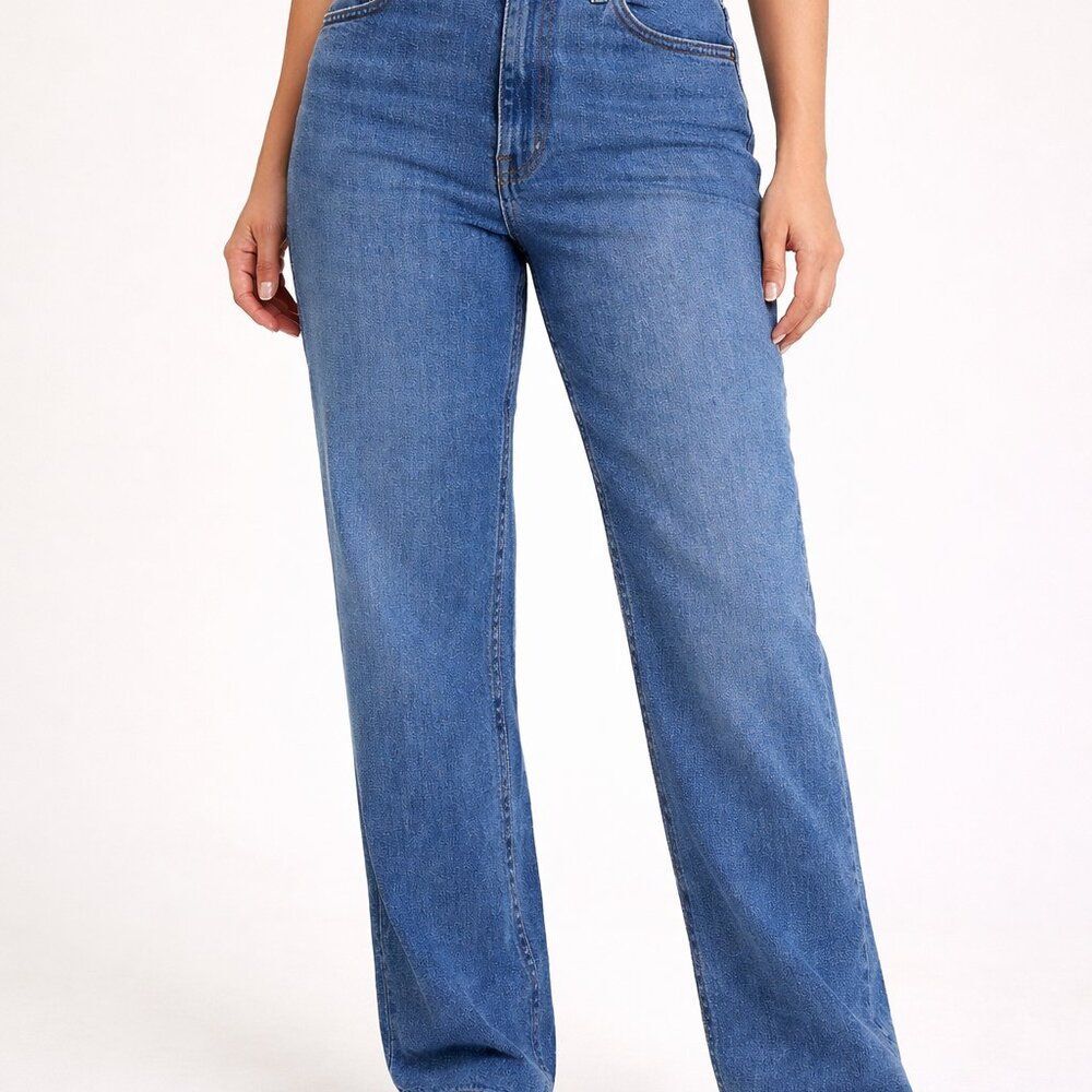 Seven7 High Rise Loose Straight Leg Jeans Size 10 NWT | Sustainable Denim - Picture 9 of 10